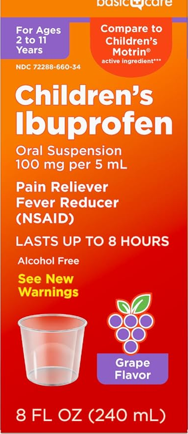 Amazon Basics Children's ibuprofen 100 mg per 5 mL